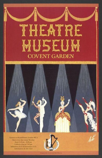 Poster designed by Erté (1892-1990) advertising the Theatre Museum, Covent Garden, London, 1987