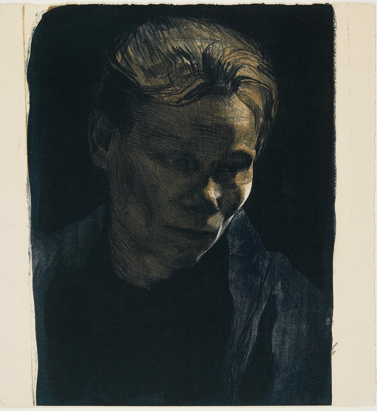 Portrait of a Working Woman with Blue Shawl