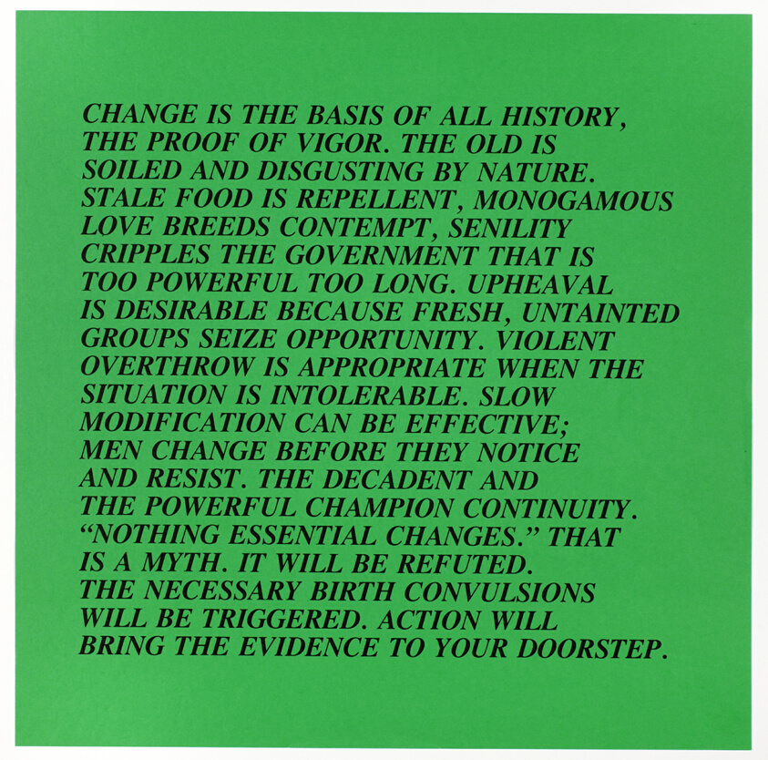 Untitled (Change is the Basis...), from Inflammatory Essays