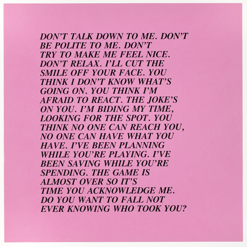 Untitled (Don't Talk Down to Me), from Inflammatory Essays
