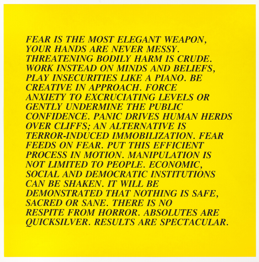 Untitled (Fear is the Most Elegant Weapon...), from Inflammatory Essays